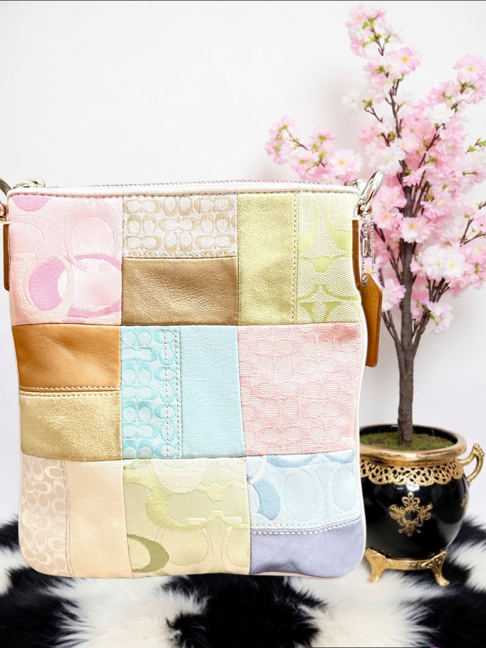 COACH PASTEL PATCHWORK CROSSBODY BAG - MULTICOLOR